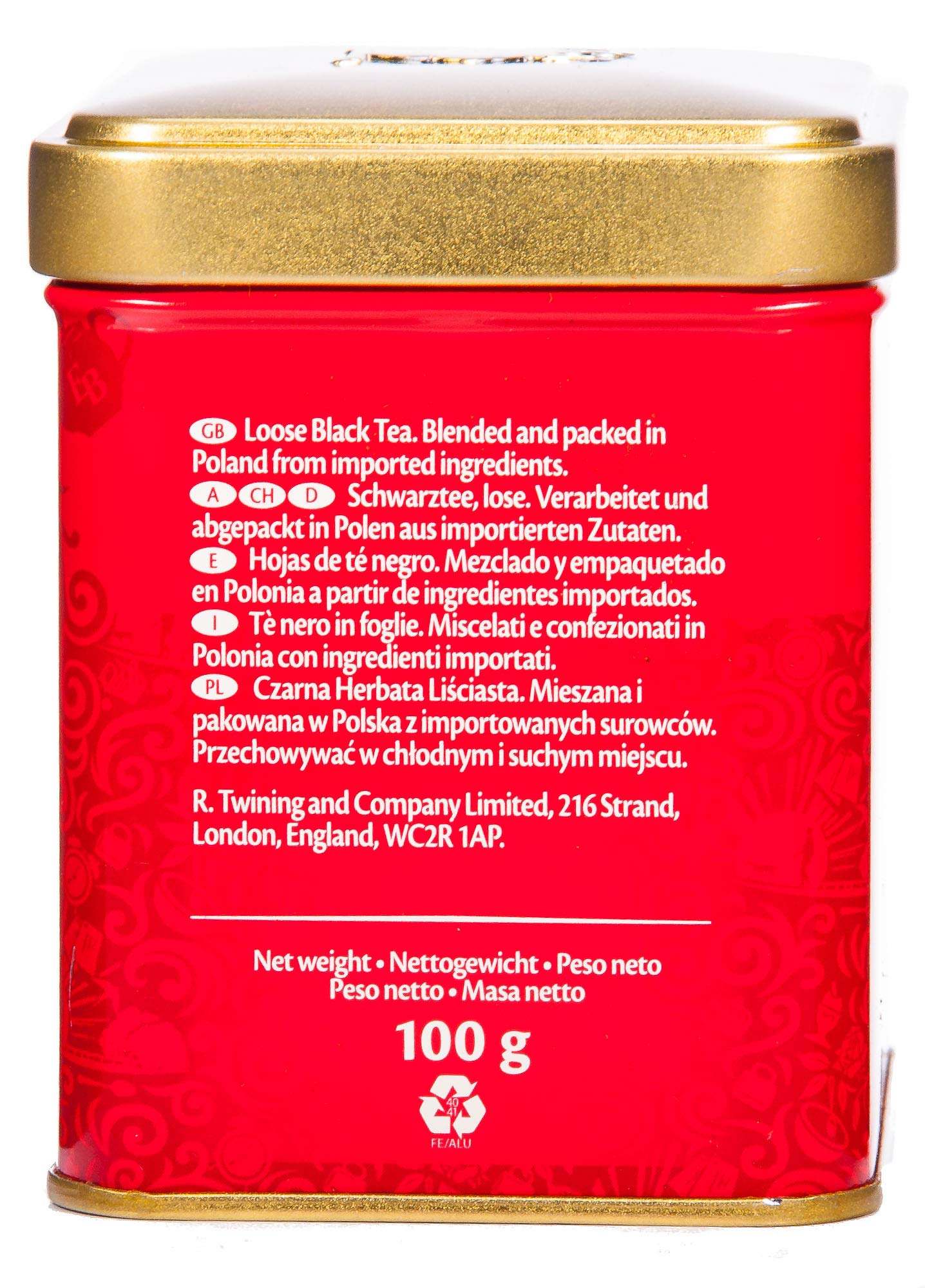 Twinings English Breakfast puszka 100 g, czarna herbata ∙ mocna czarna herba z najlepszych ogrodów herbaty Sri Lanki i Indien. Black Tea, 6 sztuk (6 x 100 g)