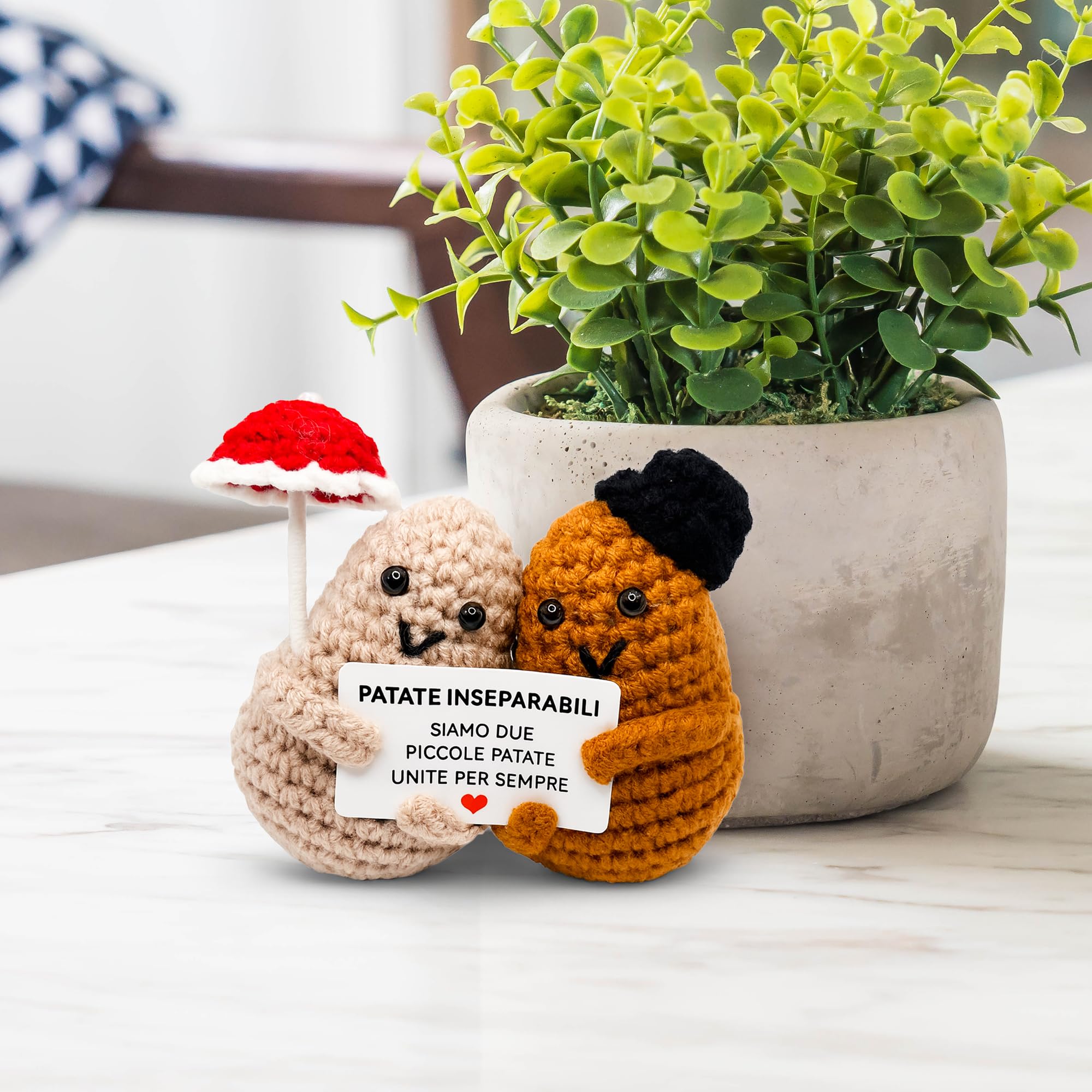 BigDaddy Patate Inseparabili - Peluche Patate Innamorate Unite per Sempre - Regali Coppia Originali - Perfetto per San Valentino, Anniversario Fidanzamento, Regalo Fidanzato e Fidanzata