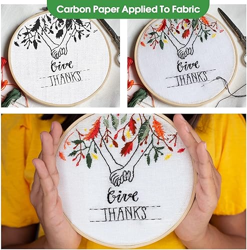 Vista 12 de PSLER 120 hojas de papel de transferencia blanco y 80 hojas de papel de transferencia de carbono con 2 lápices en relieve y 1 lápiz para Blanco