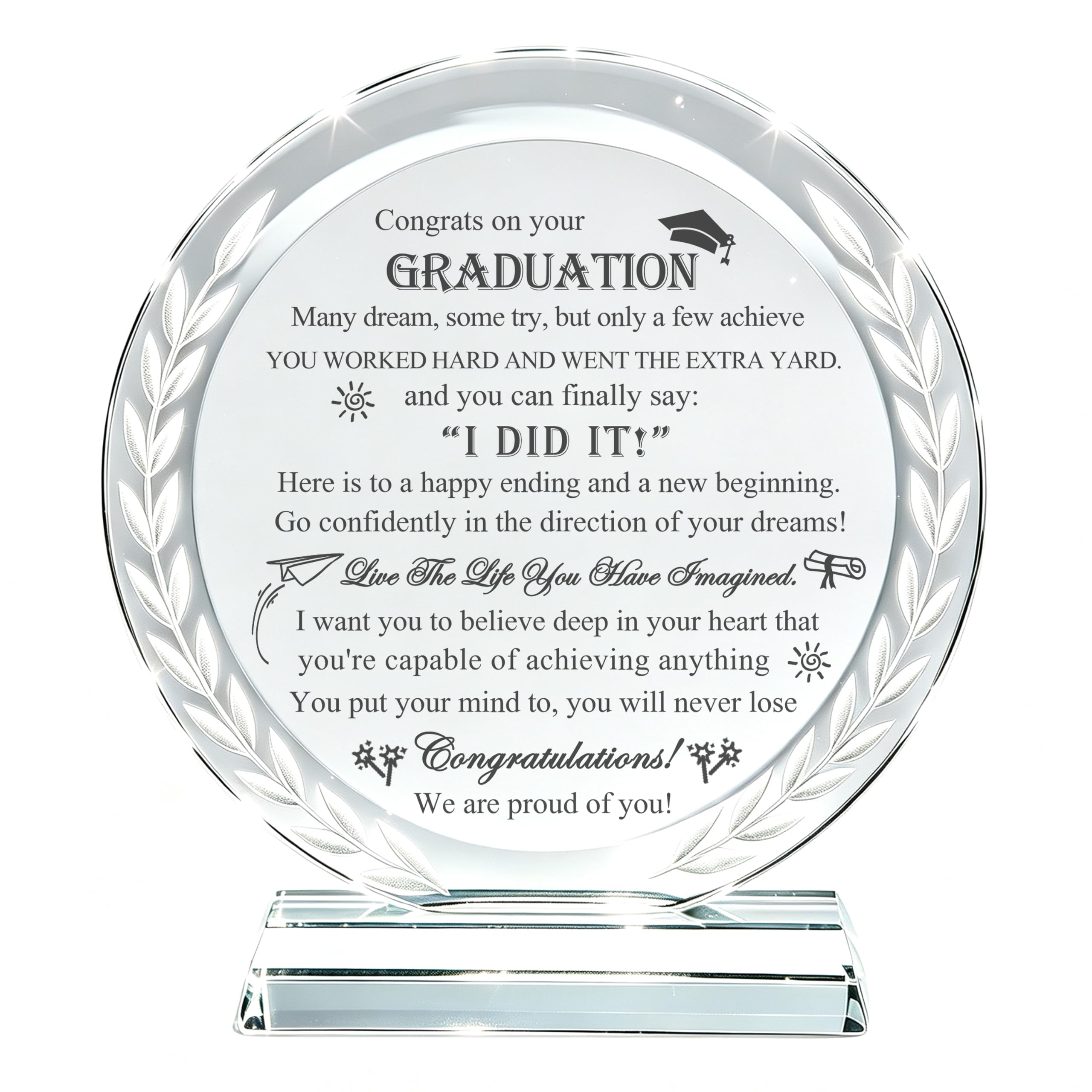 Photo 1 of Movdyka Graduation Crystal Gift for Him Her - Class of 2026