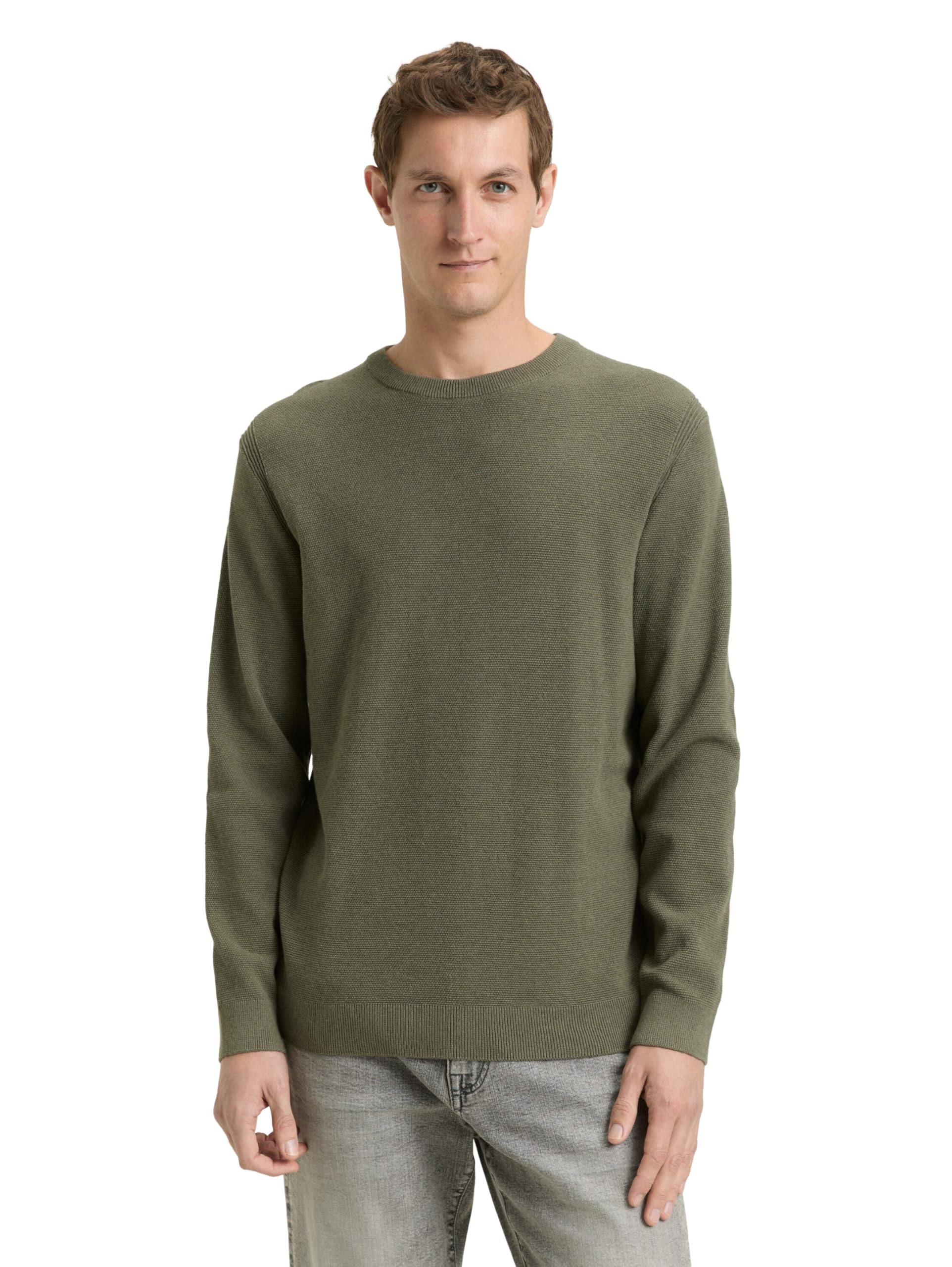 Tom Tailor Herren Strickpullover aus Bio-Baumwolle