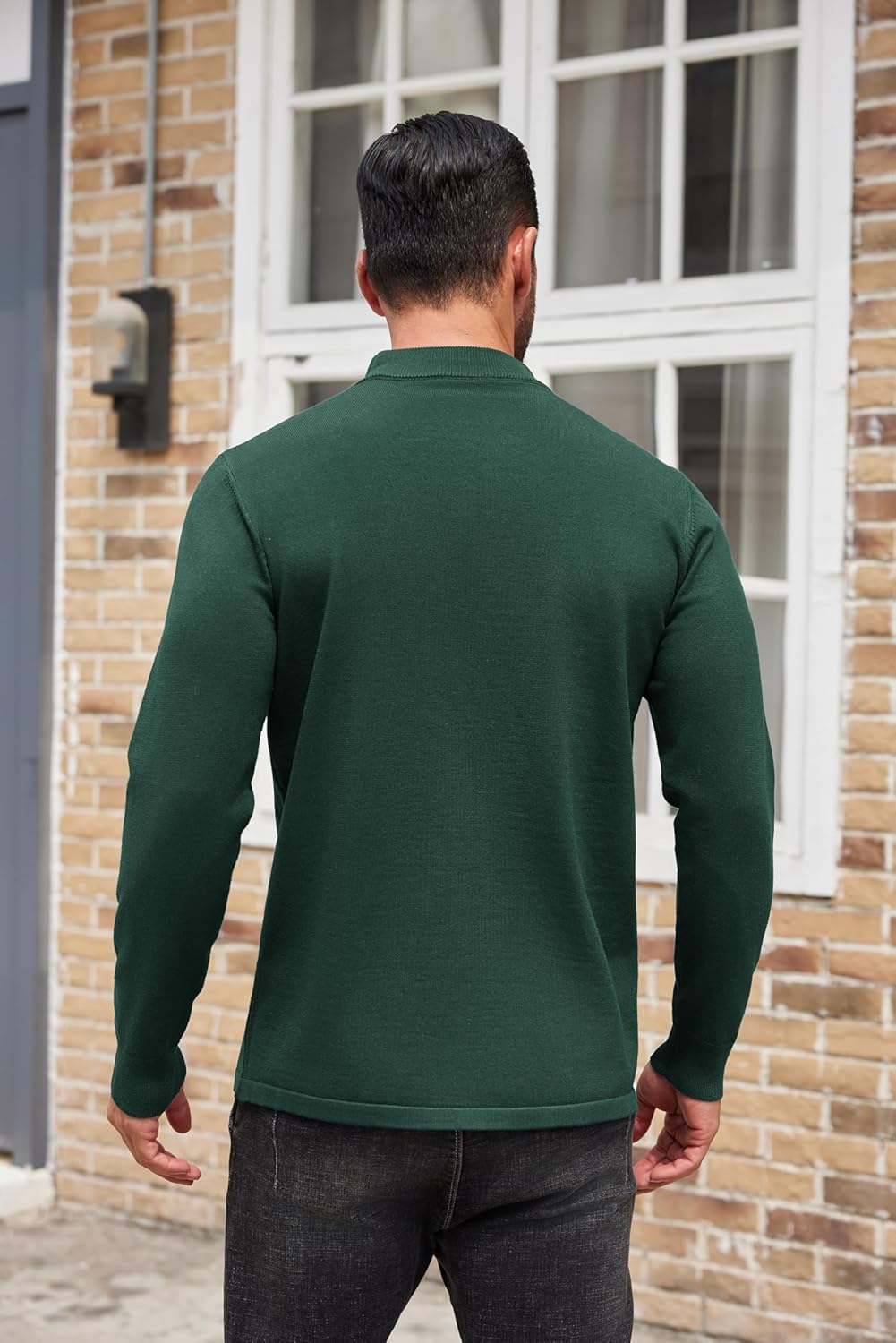 COOFANDY Men's Mock Turtleneck Sweaters Long Sleeve Casual Knit Shirts Half Neck Thermal Lightweight Pullover Sweater
