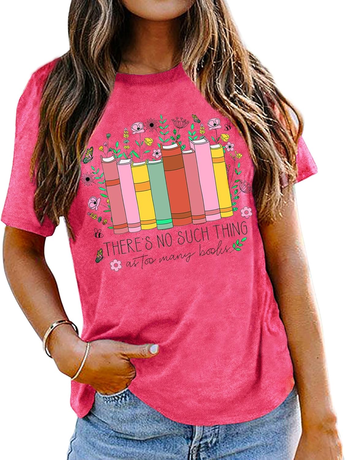 Womens Book Shirts Bookworms T-Shirt Librarian Book Lover Shirt Funny Reading Teacher Tee Floral Bookish Shirts