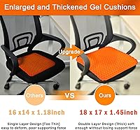 Vista 2 de Cojín de asiento de gel, cojín de asiento de enfriamiento (súper grande y grueso), diseño de panal transpirable que absorbe los puntos de presión