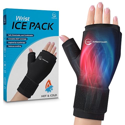 Wrist Ice Pack Wrap - Hot and Cold Gel Thumb & Hand Ice Pack Glove for Arthritis Relief | Microwavable & Freezer Safe, Dual Therapy for Carpal Tunnel, Tendonitis, Swelling, Targeted Relief for Hand