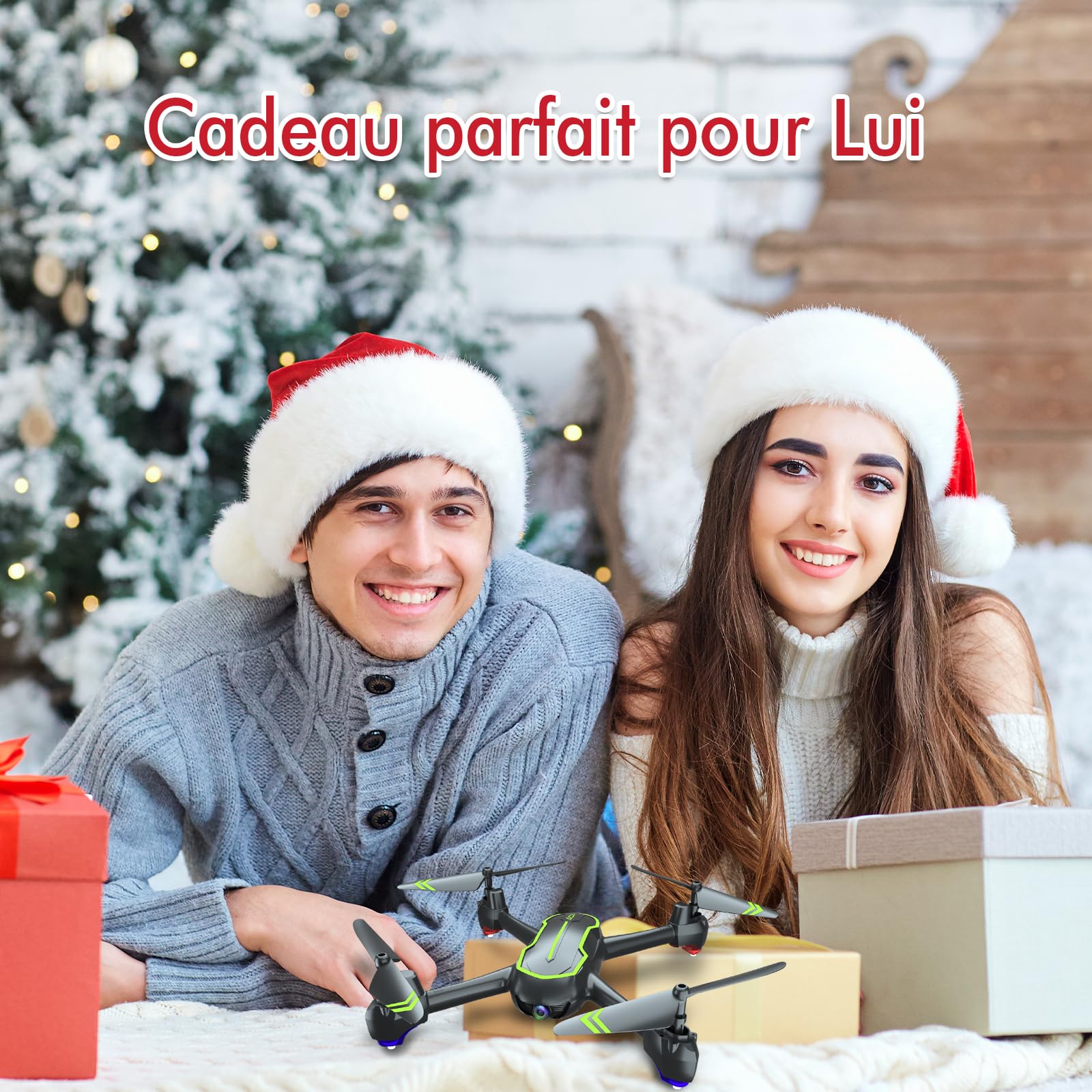 Loolinn | Drone GPS Retour Automatique - Drones Quadricoptère RC avec Caméra Full HD 1080p, Deux Batteries, 32 Minutes de Vol (Cadeau pour les Enfants de plus de 12 Ans)