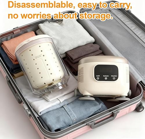 Miniatura 6 de Lavadora y secadora portátil de 3 litros  Lavado, enjuague, centrifugado 3 en 1, mini lavadora inalámbrica para ropa interior, calcetines, ropa de