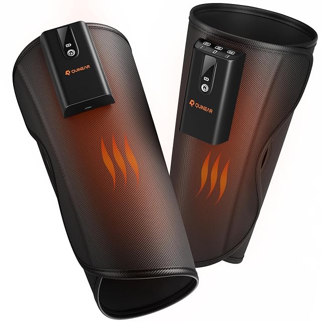 QUINEAR Cordless Calf Massager with Heat and Compression Leg Massager for Circulation and Pain Relief Portable Leg Massager