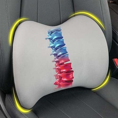 Miniatura 80 de Almohada de apoyo lumbar para automóvil, almohada lumbar de espuma viscoelástica para aliviar el dolor de espalda baja - Cojín de espalda para Negro
