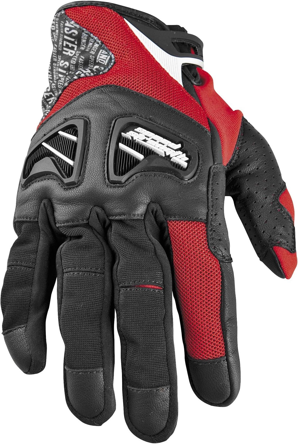 Speed and Strength Run with The Bulls Men's Street Motorcycle Gloves - Red / 2X-Large