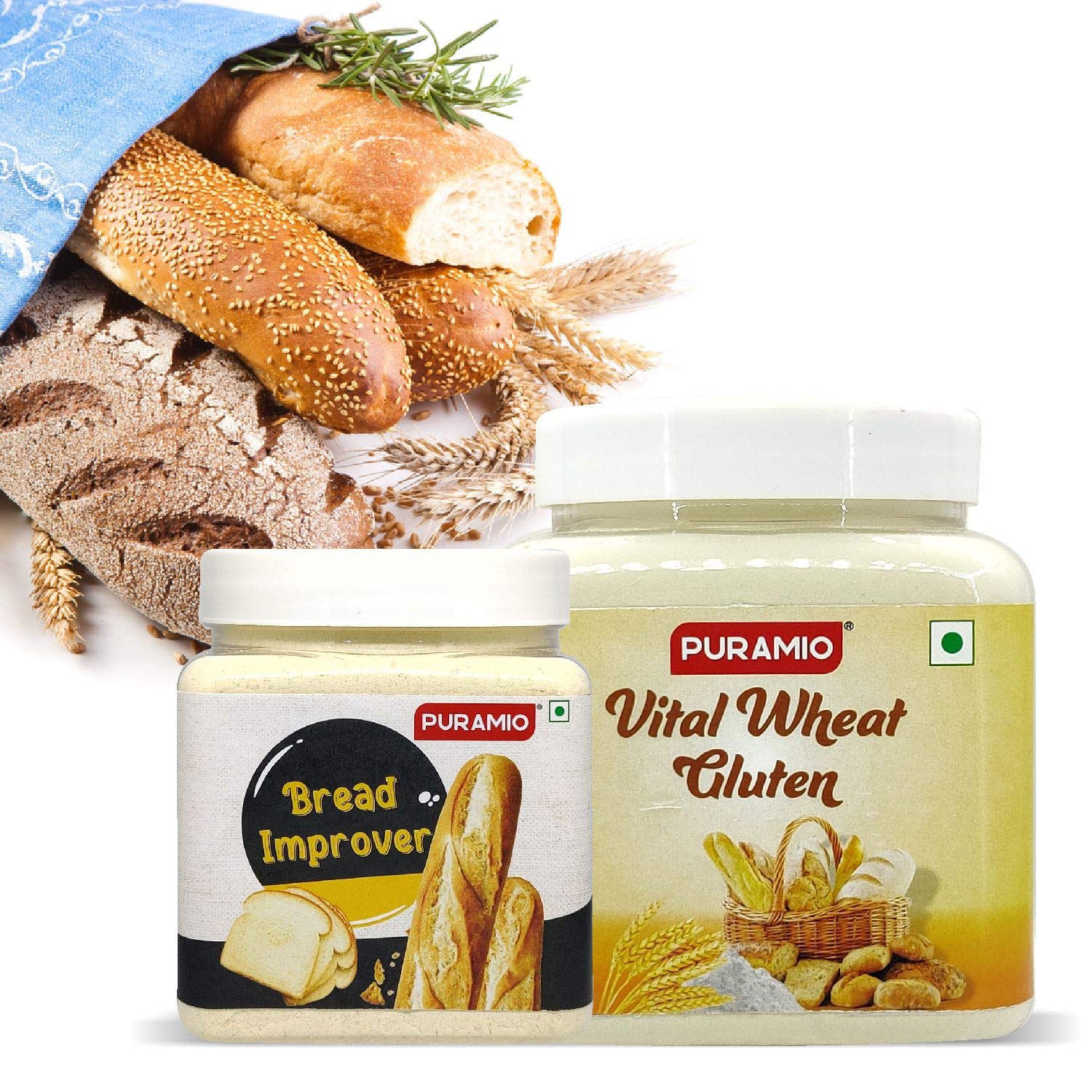 Puramio Combo Pack Of- Vital Wheat Gluten-600g & Bread Improver-250g