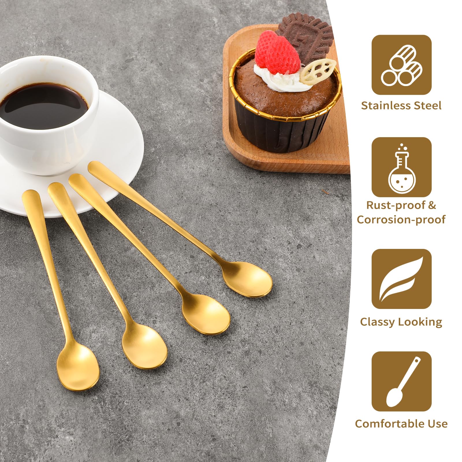 Posate Cucchiaino Lucido Cucchiaini Da Caffè In Acciaio Inox - Set Da 8 Pezzi, Lunghezza 13,5 Cm, Per Tè, Cappuccino, Dessert, Lavabili In Lavastoviglie Cucchiaini Da Caffe