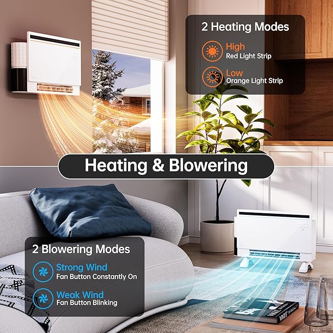 Calefactor Eléctrico Portátil Panel 1800W con Altavoz Bluetooth y Control Inteligente miniatura 4