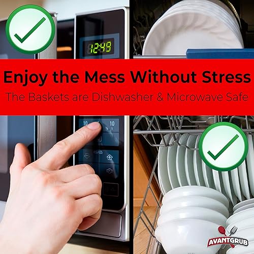 Miniatura 5 de Combo de cesta de comida rápida negra de estilo retro (12 unidades) y forro rojo a cuadros (120 unidades). La cesta clásica de 11 pulgadas es apta