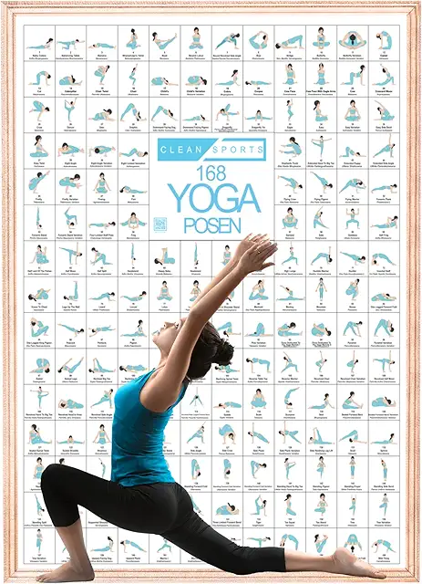 Zonnegroet Yoga: CLEAN SPORTS Yoga Poster with 168 Asanas & Music