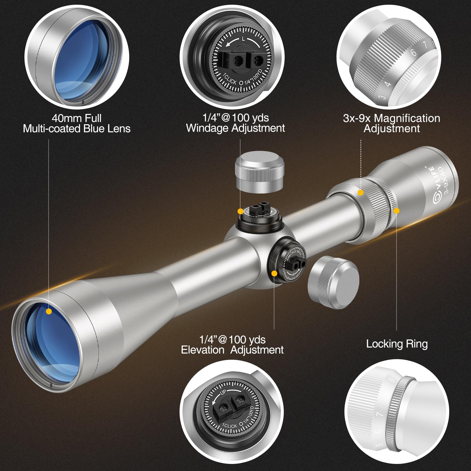 Vlife Rifle Scope Snapklik.com : CVLIFE 3-9x40 Rifle Scope R4 Reticle Optics Crosshair ...