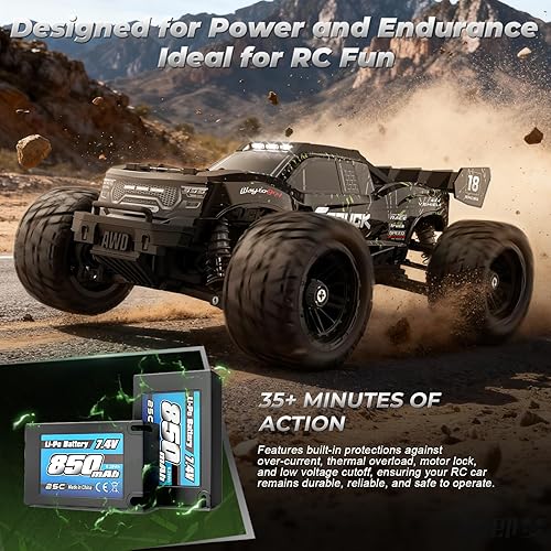 Miniatura 5 de HAIBOXING 118 RC Car 18872 Nuevo Modelo RC Truck 4X4 Off-Road, 2.4GHz Camión de control remoto 22.4 mih Velocidad Splash Electrónica impermeable,