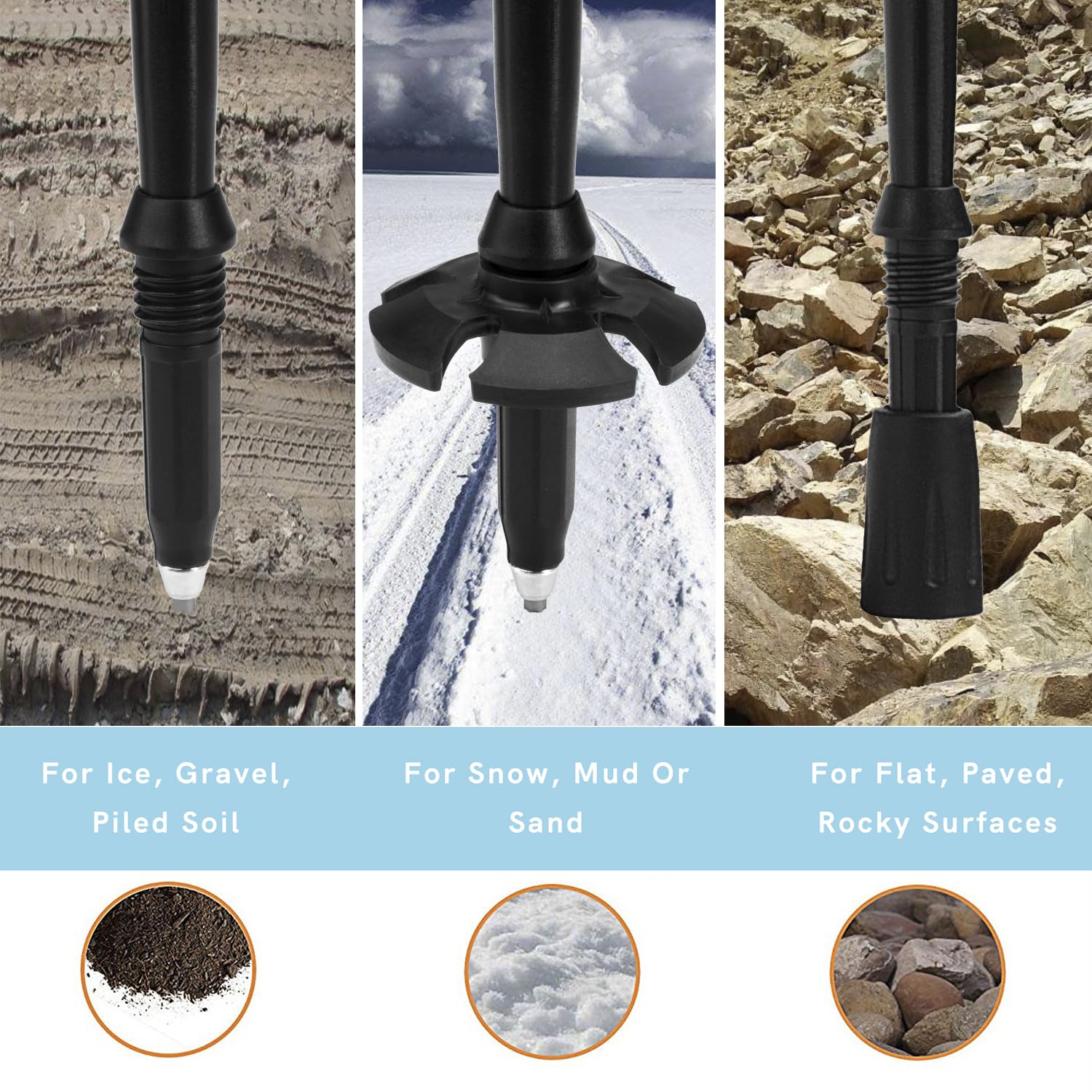 Trekkingstöcke aus 7075 Aluminium, zusammenklappbare Nordic-Walking-Stöcke mit Schnellverschlusssystem zum Wandern und Trekking (2 Stück)
