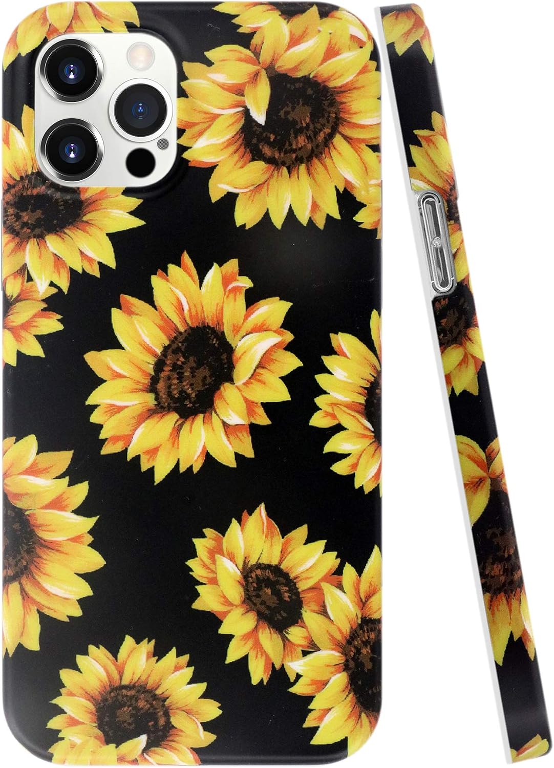 A-Focus Case Compatible with iPhone 12 and i Phone 12 Pro Case Sunflower, Floral Flower IMD Shock Proof Flexible TPU Case for 12 Pro / 12 2020 6.1 inch Sunflower Yellow