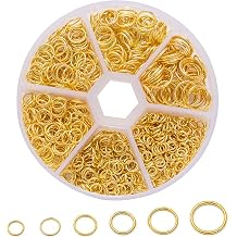 Huotflame Jump Rings DIY Set - 970 Pieces Open Rings Alloy Jump Rings for Jewellery Making - 85 g Assortment for Earrings Bracelets Chain Repair Craft Supplies Gold & Silver Gold