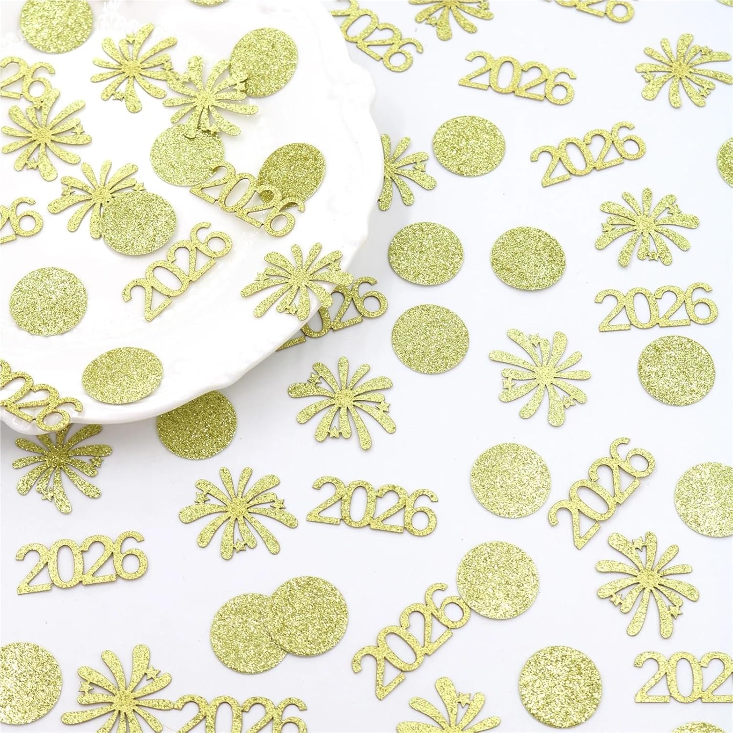 Table Confetti 600 Pcs Glitter Gold 2026 New Year Confetti - Years Eve Party Decorations, Table Sprinkle For Celebration