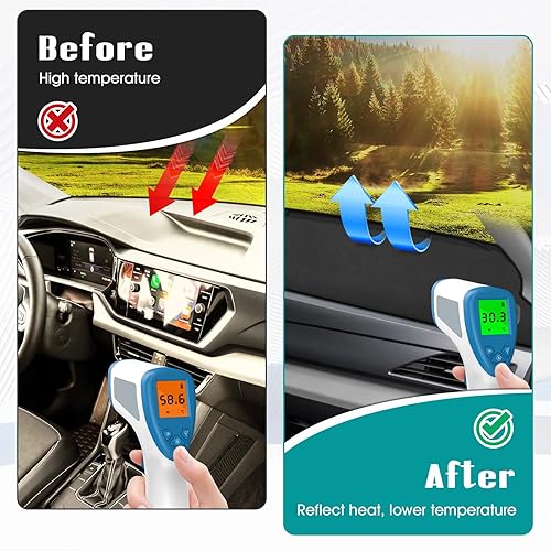 Miniatura 121 de FIILINES - Cubierta para tablero, accesorio para tablero de malla antideslizante, parasol sin reflejos y protector compatible con Toyota RAV4