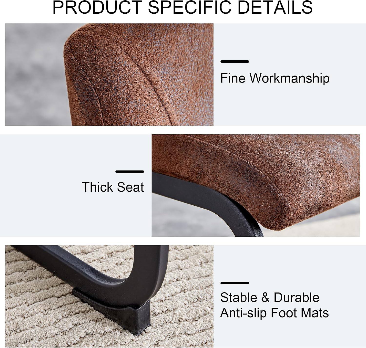 JUFU Bar Stools Set of 4,Faux Leather Upholstered High Stool with high backrest and Metal Legs, Bar Chairs for Restaurants, Home Bars and Kitchen Bars