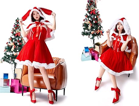 Amazon.co.jp: [JUNDOMECY] サンタ コスプレ レディース バニーケープ