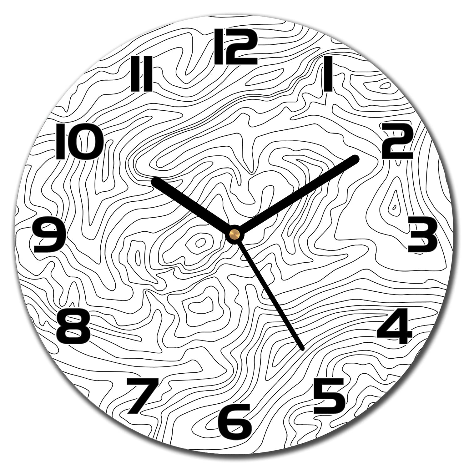 Horloge murale cuisine et salon moderne avec carte topographique