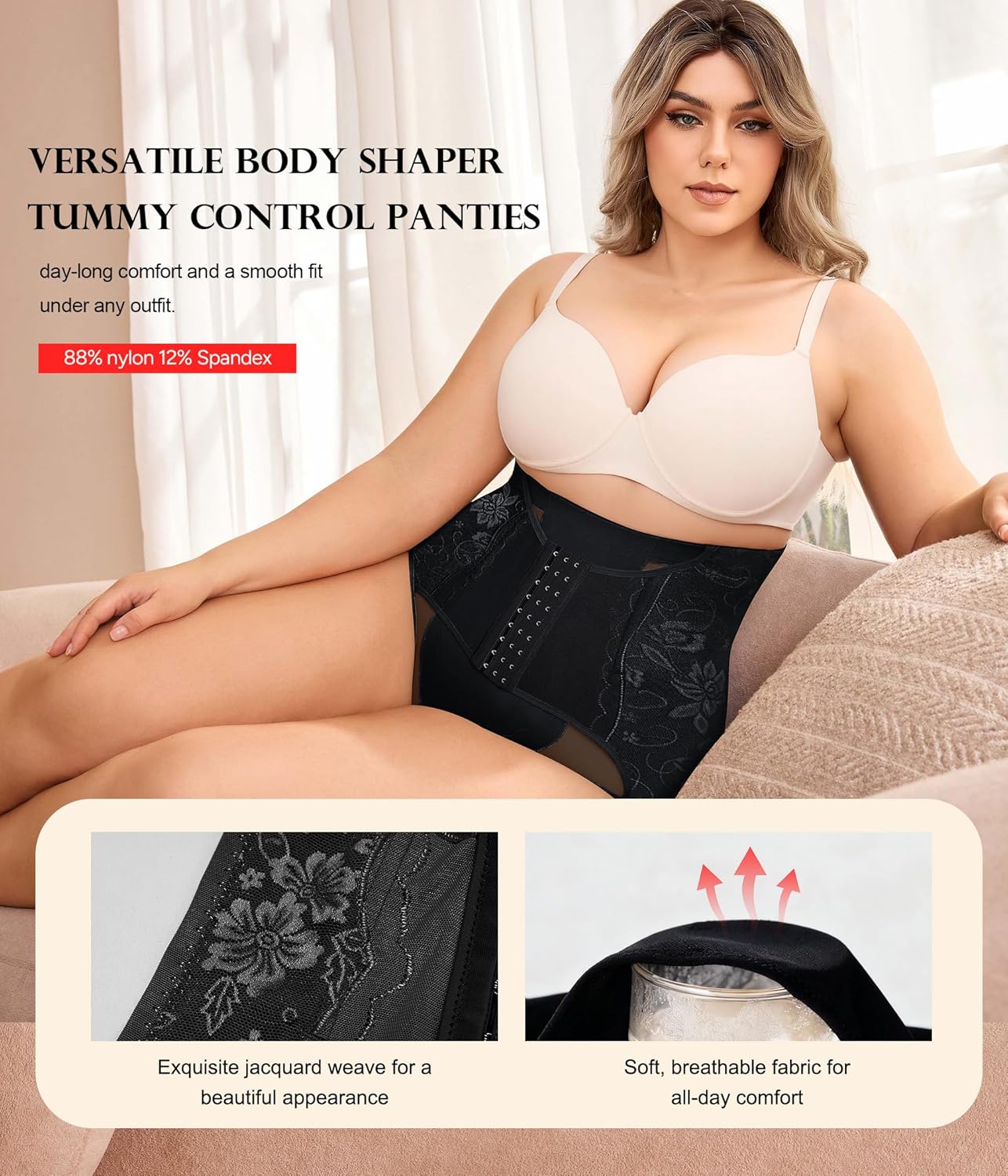 KUMAYES Plus Size Tummy Control Panties for Women High Waisted Butt Lifter Shapewear Girdle Panty Shaping Underwear - Image 6