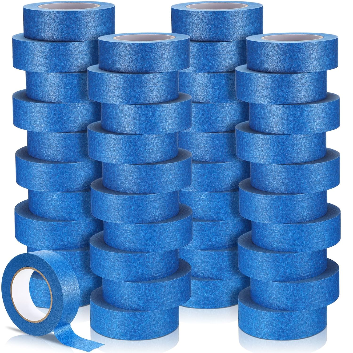 Fumete 72 Rolls Blue Painters Tape Bulk 1.5 Inch x 55 Yards Painters Masking Tape No Residue Wall Painting Tapes for Wall Painting Decoration DIY Supplies