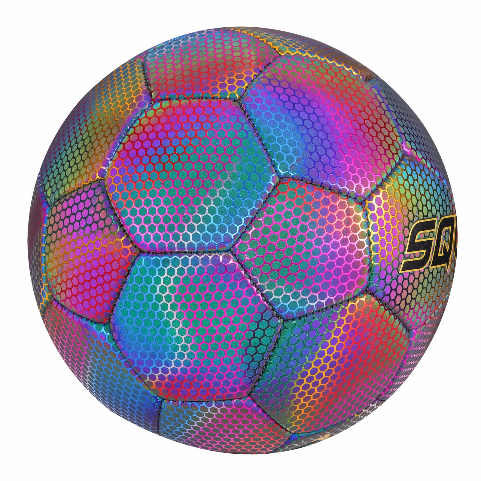 Luminous Glowing Football - Holographic Reflective PU No.5 Soccer Ball For Night Games, Machine Stitched & Durable