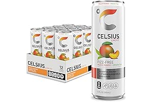 CELSIUS Peach Mango Green Tea: Energizing Essential Drink for Focus and Metabolism