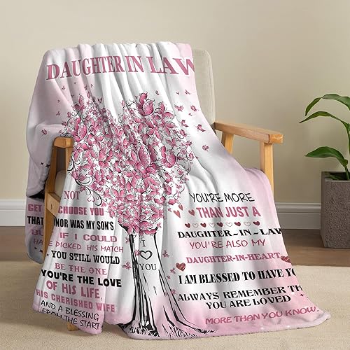 Miniatura 2 de Regalos para nuera de suegra, Navidad, Día de la Madre, cumpleaños, boda, futuro, regalos para nuera, manta de 60 x 50 pulgadas