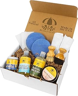 Bumblechutes Wood Cutting Board Care Kit Gift Box – Clean, Hydrate, Protect – Natural Beeswax Cutting Board Wax Food Grade Butcher Block Oil, Wood Soap, Scrub Brush, Buff Pads, Applicator