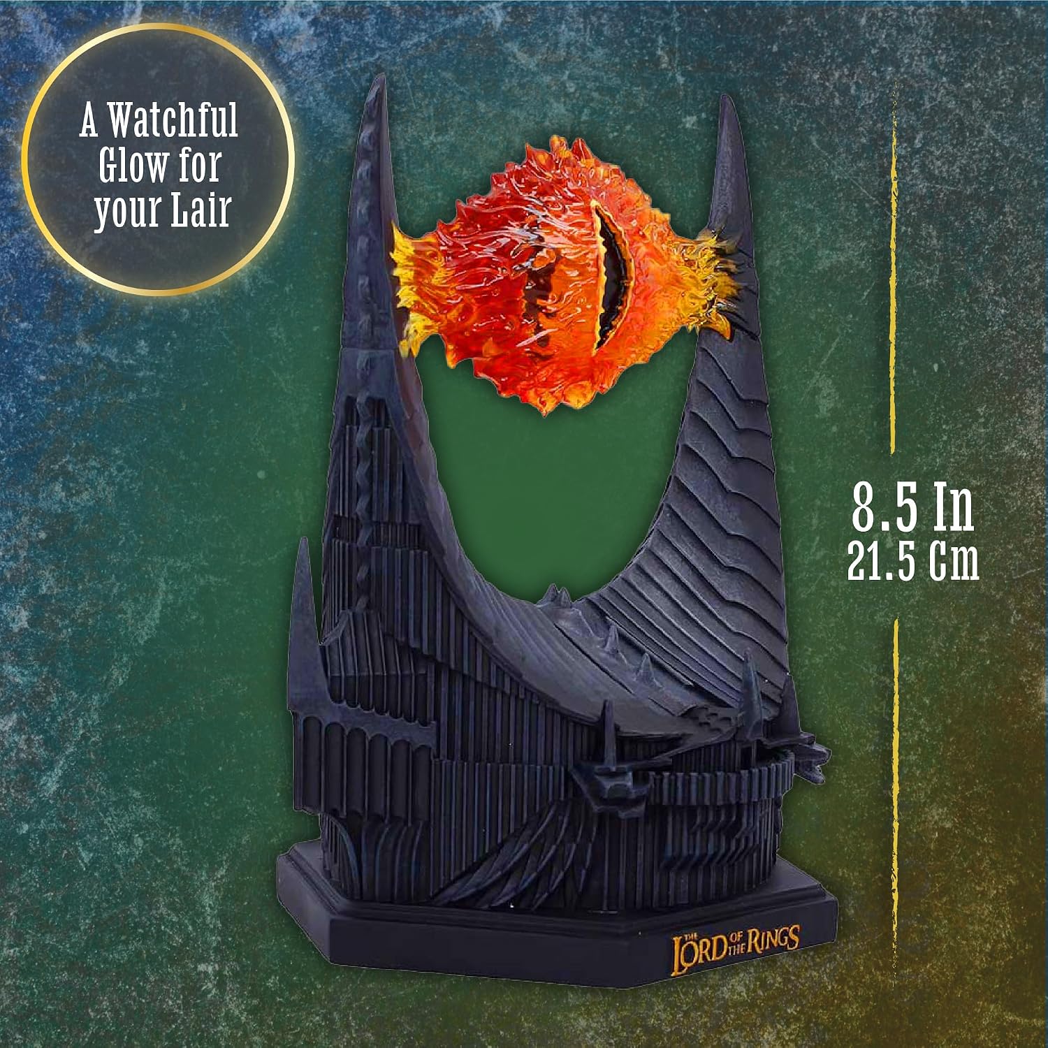 Nemesis Now Lord of the Rings Eye of Sauron Lamp 21.5cm - Official LOTR Light-Up Collectible, Mordor Barad-dûr Decor, Fantasy LED Desk Lamp, for Fans