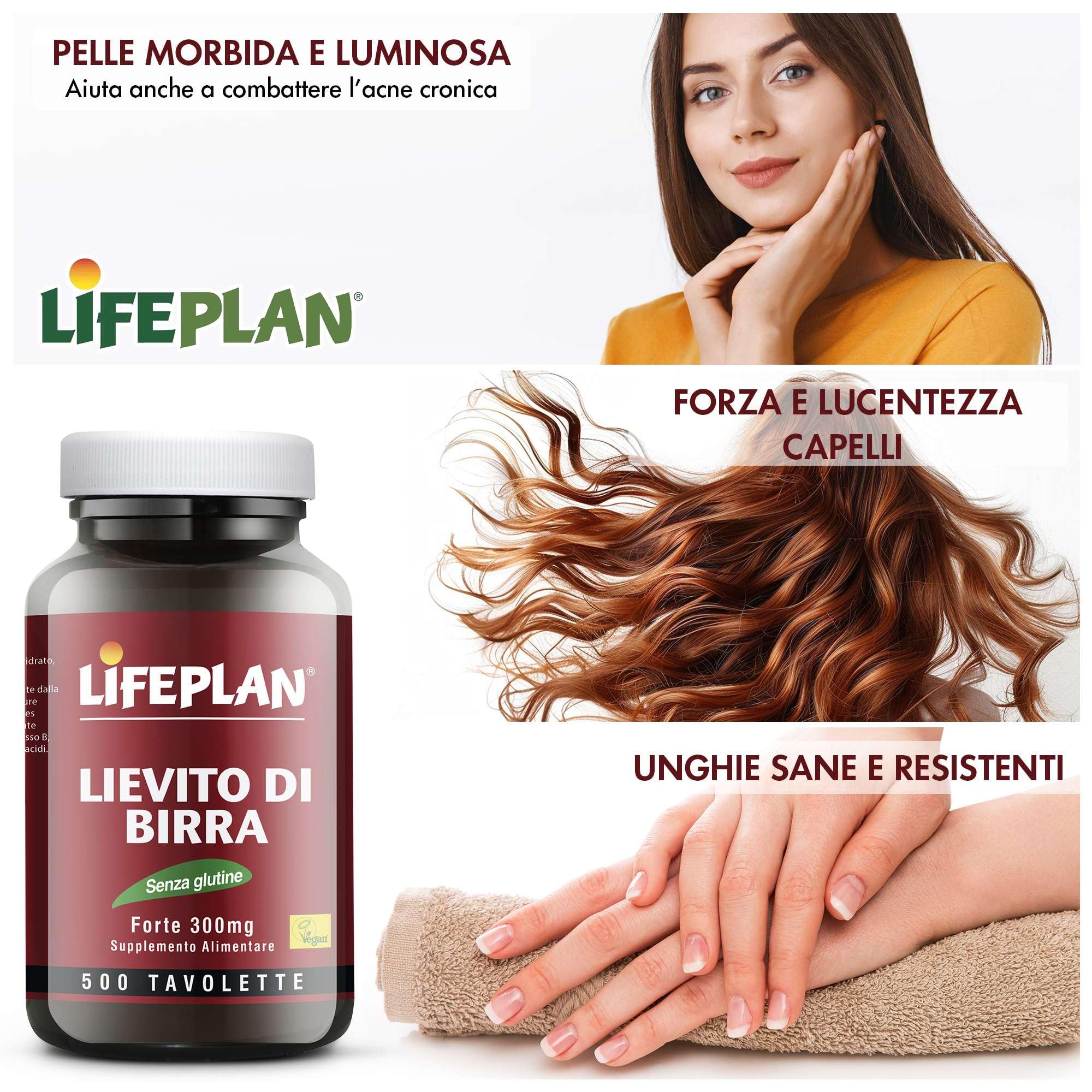 Lievito di Birra Compresse, Integratore Unghie Pelle e Capelli con Niacina, Tiamina e Riboflavina. Supporto Energetico E Metabolico. Integratore Pelle Lievito di Birra Senza Glutine (500 Tavolette)