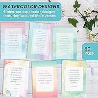 Vista 6 de Better Office Products Paquete de 50 tarjetas de felicitación cristianas inspiradoras con sobres, 6 versículos de la Biblia, 6 diseños, 4 x 6