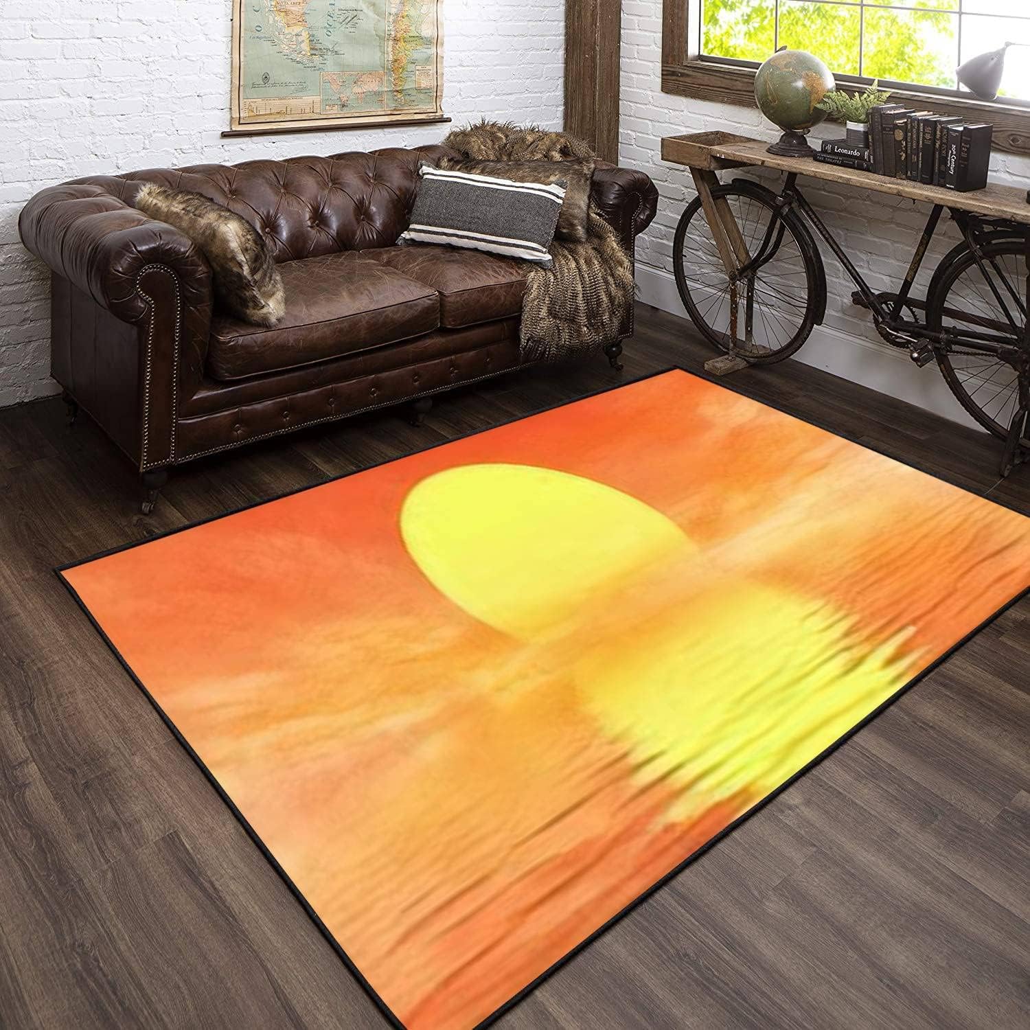 Grand tapis de chambre moderne antidérapant et lavable pour salon 160x200