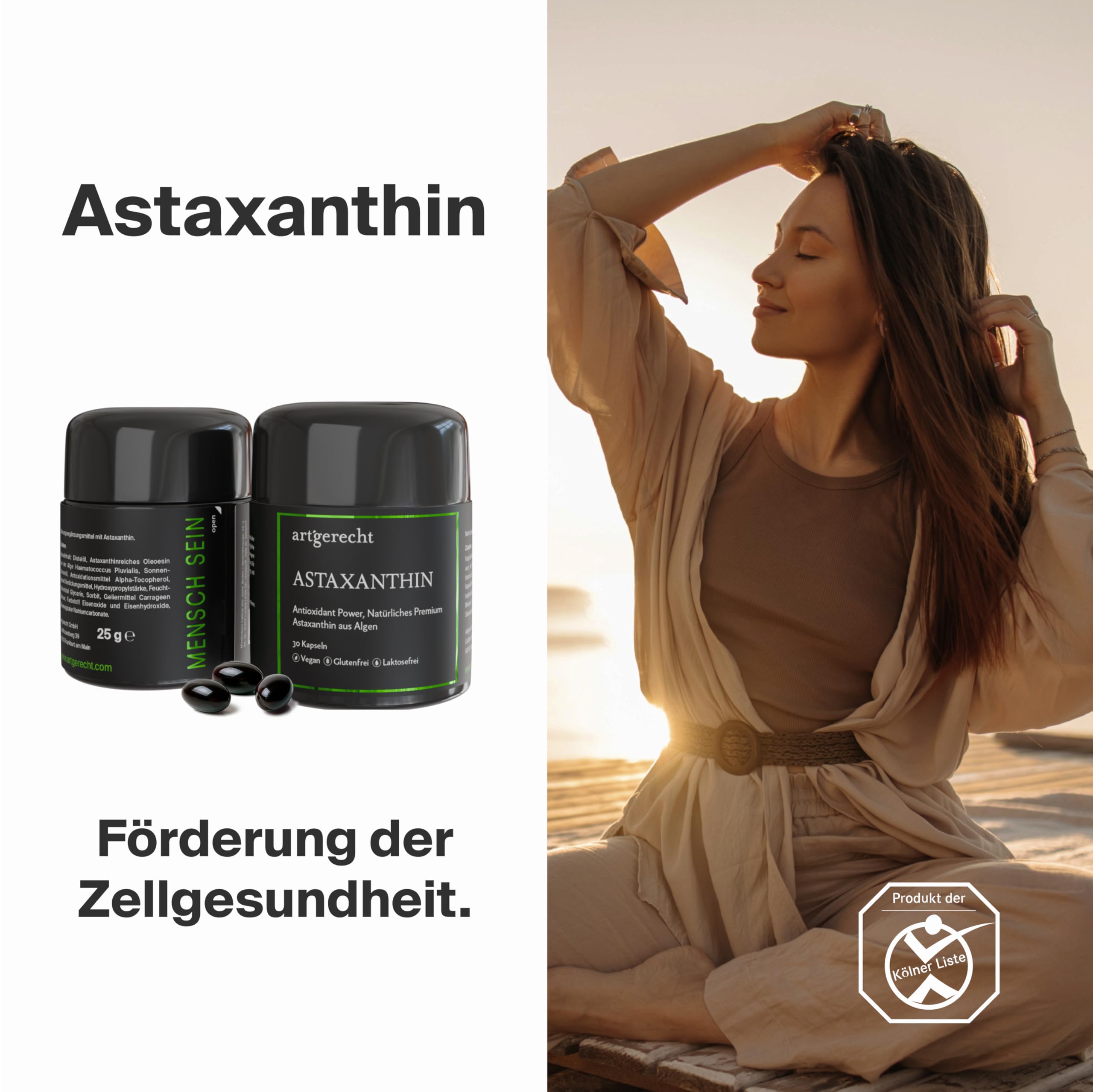 ASTAXANTHIN – Natürliches, hochreines Antioxidans aus Algen (Haematococcus pluvialis) | 30 Kapseln mit 8 mg | Für Zellgesundheit, Hautschutz & Immunsystem | Vegan & gentechnikfrei