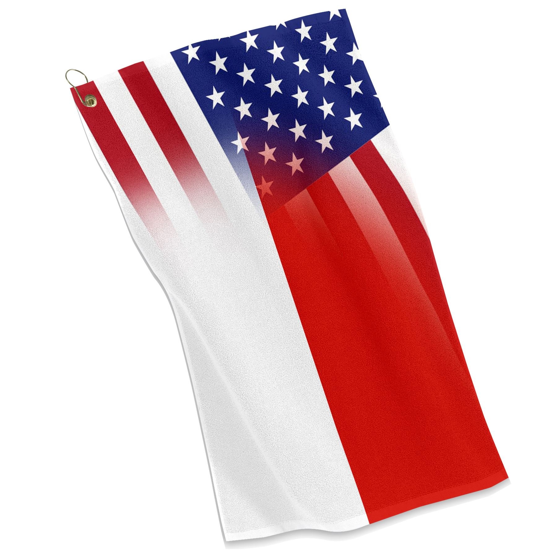 ExpressItBest Golf/Sports Towel - Flag of Indonesia & USA - Indonesian
