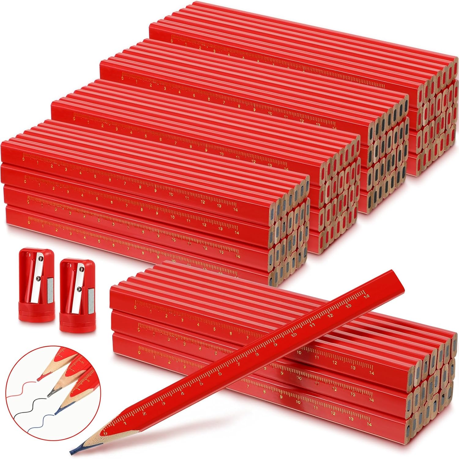 PerKoop 210 Pcs Carpenter Pencils Bulk 7 Inch Construction