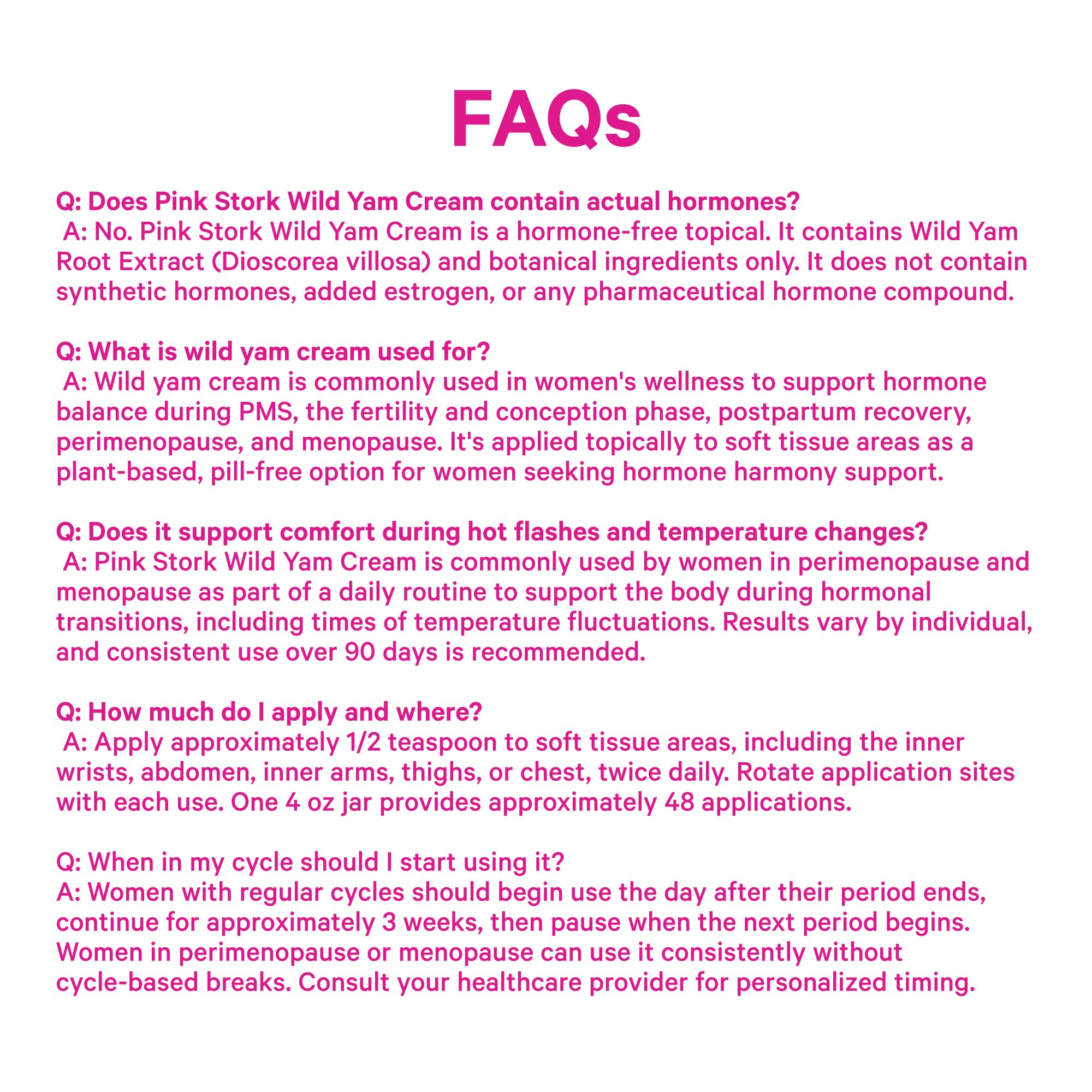 Pink Stork Wild Yam Cream, Hormone Balance, PMS, Fertility, Menopause, 4 oz — Amazon image 9