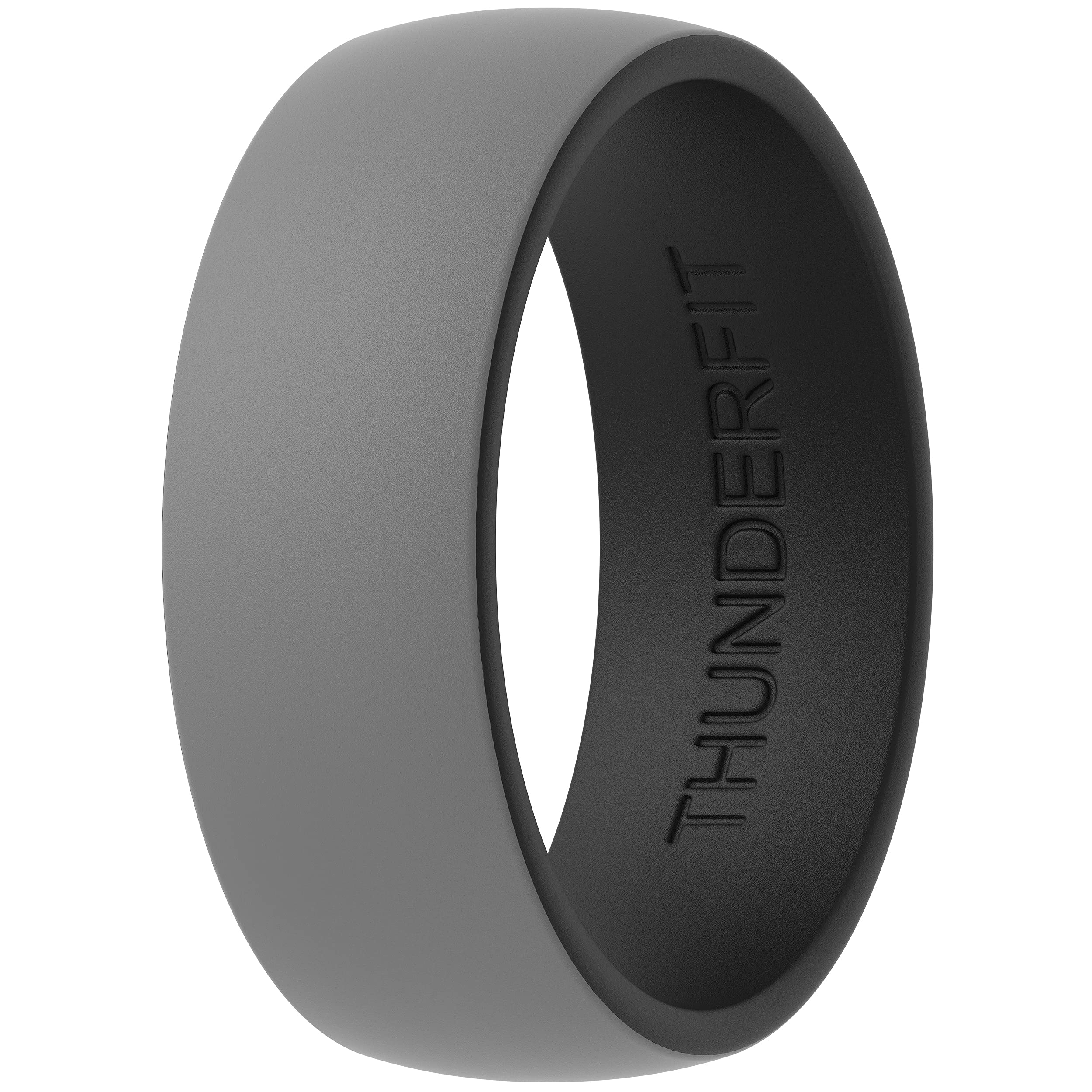 ThunderFit Silicone Wedding Rings for Men, 2 Layers Round Rubber Engagement Bands 8.7mm Wide 2mm Thick - 1/4/7/10 Variety Multipack