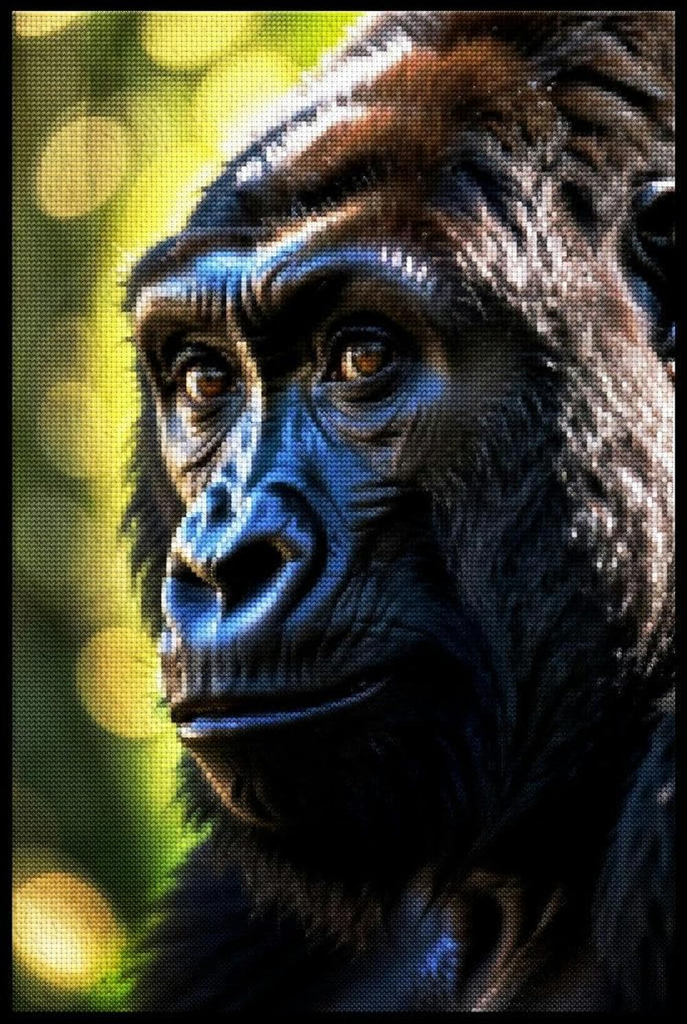 mantianhome Gorilla Cross Stitch Kit 11CT Embroidery Kit Pattern Printing DIY Advanced Beginner DIY Embroidery Kit-Home Decoration Easy Handmade Needlework 40x50cm