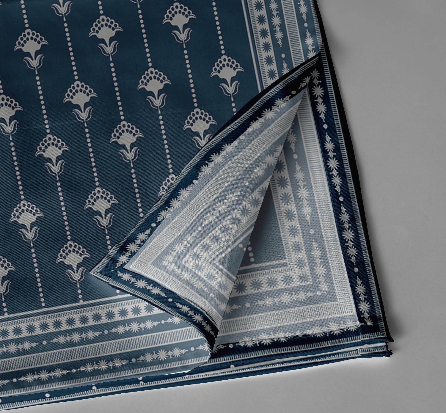 Designer Cotton Twill Napkins - Set of 12, 20-Inch, Block Print, Durable & Absorbent Cloth Napkins for Dining, Parties, and Home Decor - Machine Washable