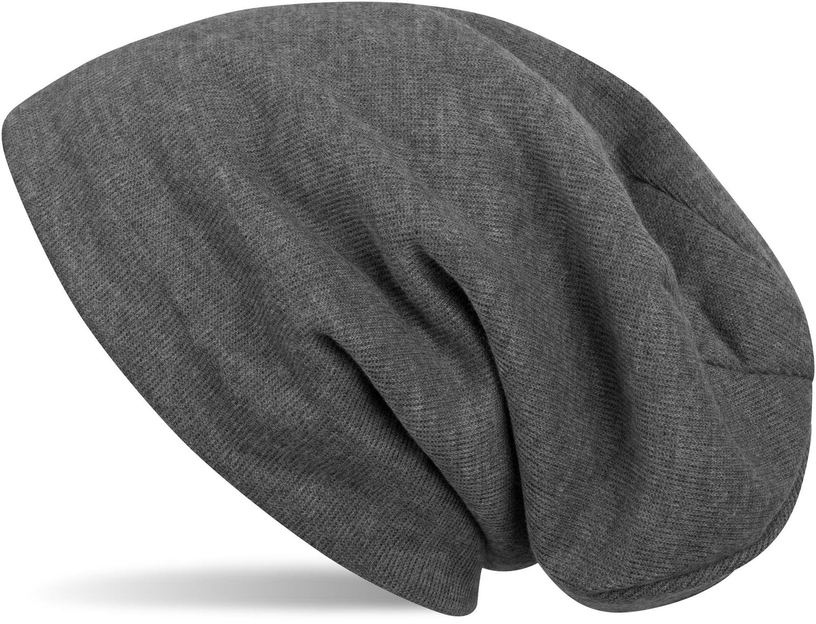 Stylebreaker Women's Dark Grey Warm Knit Beanie Hat With Very Soft Fleece Inner Lining, Plain-Coloured Long Beanie, Unisex 04024092, Colour: