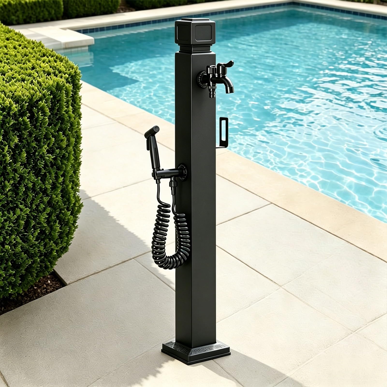 Outdoor Stainless Steel Garden Water Column with Faucet, Vertical Yard Hydrant Water Tap, Freestanding Water Spigot Post for Household Outdoor Watering(E,Height: 80cm/31.5in)