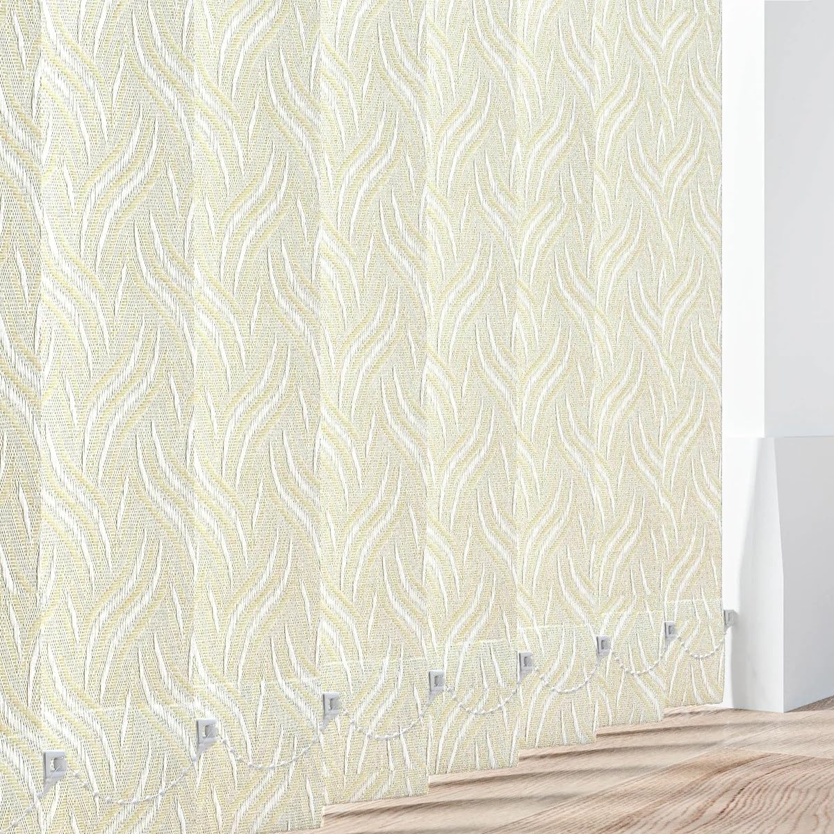Made to Measure Vertical Blinds Slats - Marina Gold Fabric 89mm(3.5") Wide Louvres - Perfect Replacement Slats for Windows & Conservatory Blinds with Weights and Chains - Colour Options (Marina Gold)
