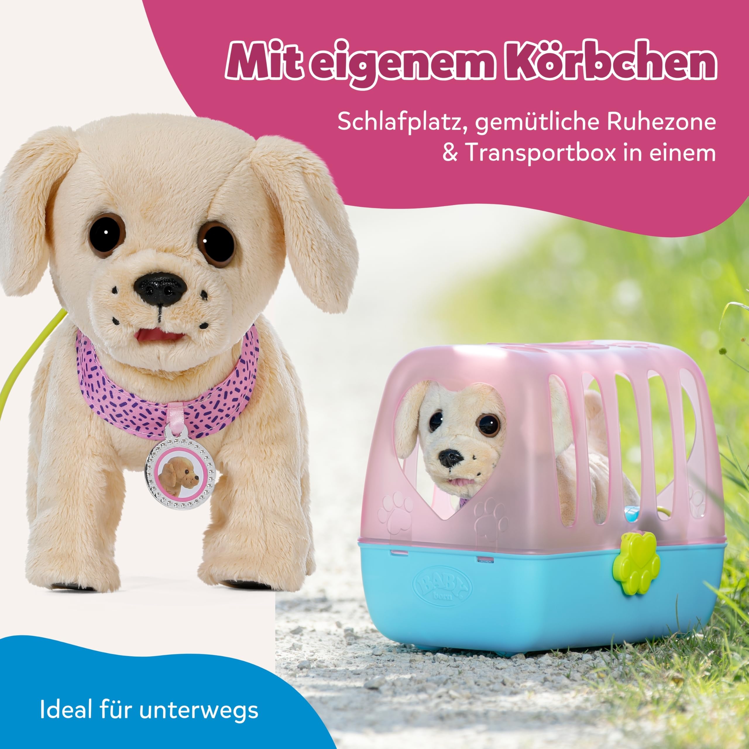 BABY Born Mein Hund Lucky 5 Funktionen für Kinder ab 3 Jahren Batterien